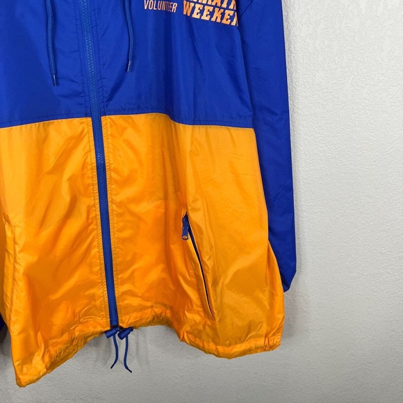 Disney Women Colorblock Marathon Vol Windbreaker Jacket Blue Yellow Size XL Co - Picture 5 of 15